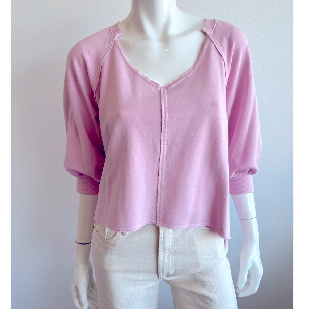 Mila Pink 3/4 Sleeve Sweatshirt
